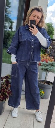 Kurtka jeansowa kontrastowe przeszycia Denim Day