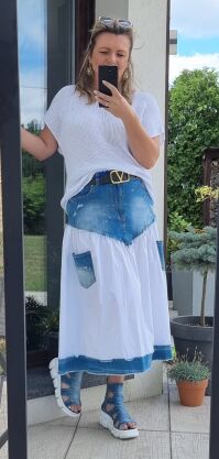 Spódnica jeansowo bawełniana Gonna Bianco